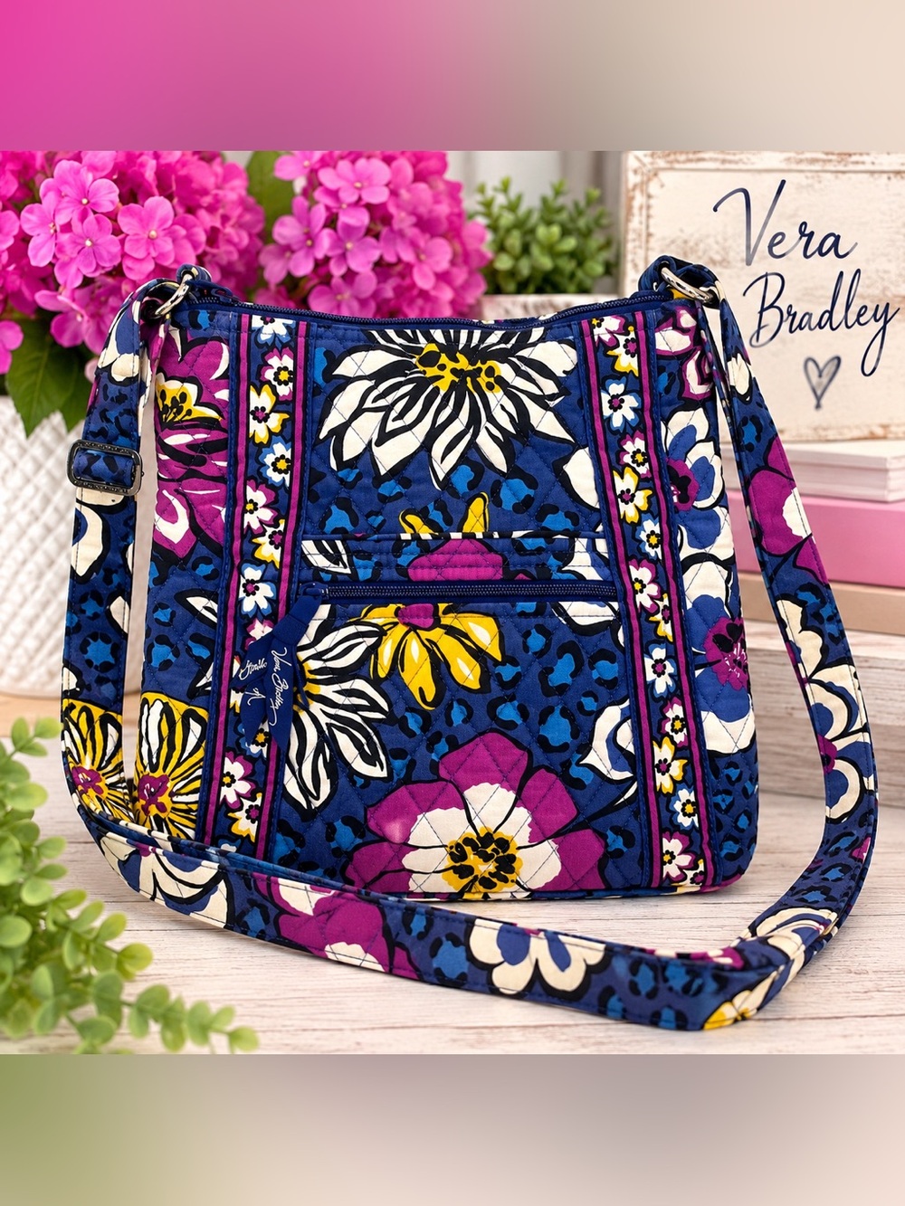 Vera Bradley Quilted Cotton Hipster Crossbody– African Violet – Retired